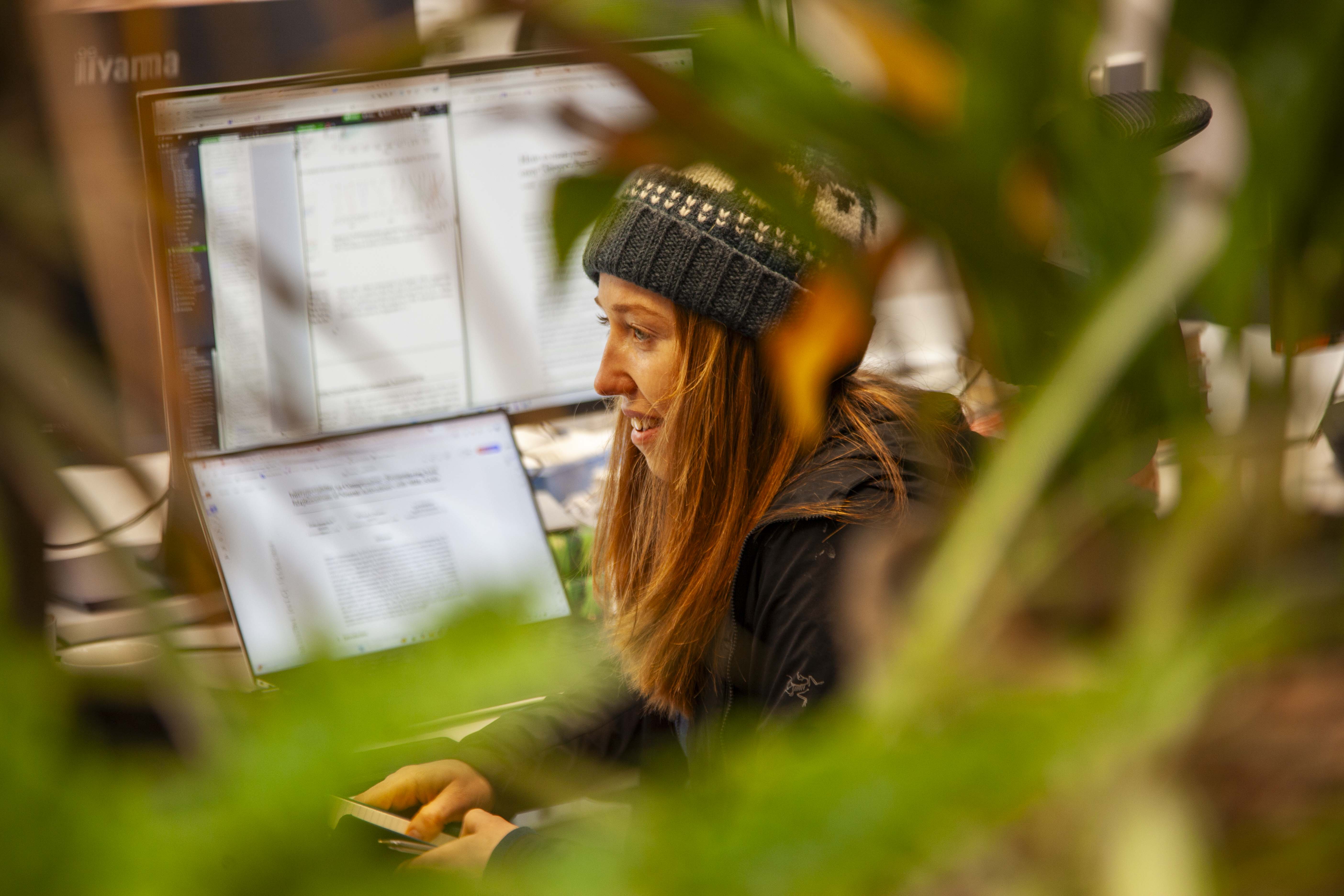 A participant working at a desk at Meridian